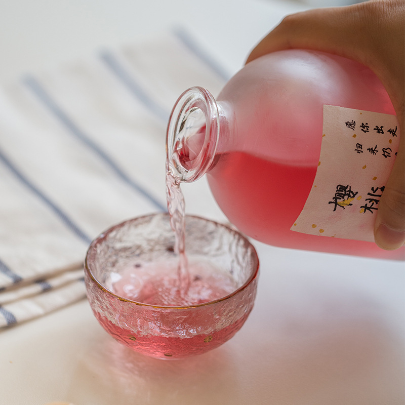 FAST delivery Fat round frost wine glass bottle 500ml 16 oz glass bottles for beverages with wood cork stopper