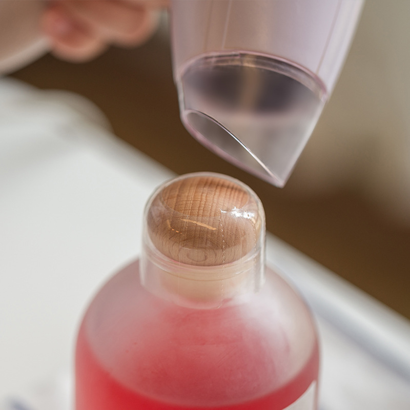 FAST delivery Fat round frost wine glass bottle 500ml 16 oz glass bottles for beverages with wood cork stopper