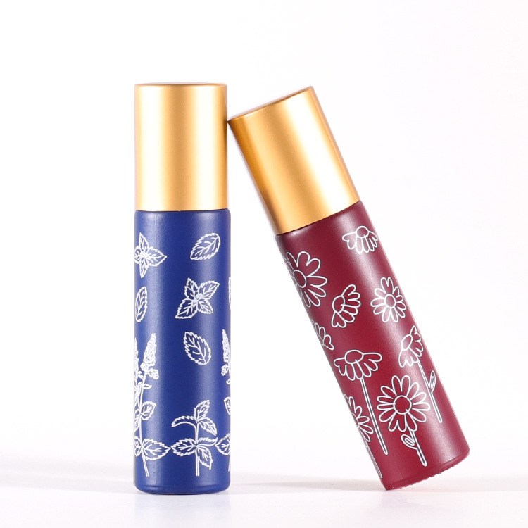 FLORAL 10ml Matte Glass Gemstone Roller Ball Perfume Roll On Essential Oil Roller Bottle