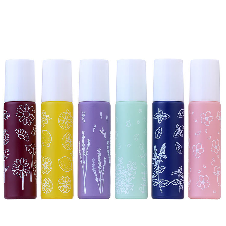 FLORAL 10ml Matte Glass Gemstone Roller Ball Perfume Roll On Essential Oil Roller Bottle