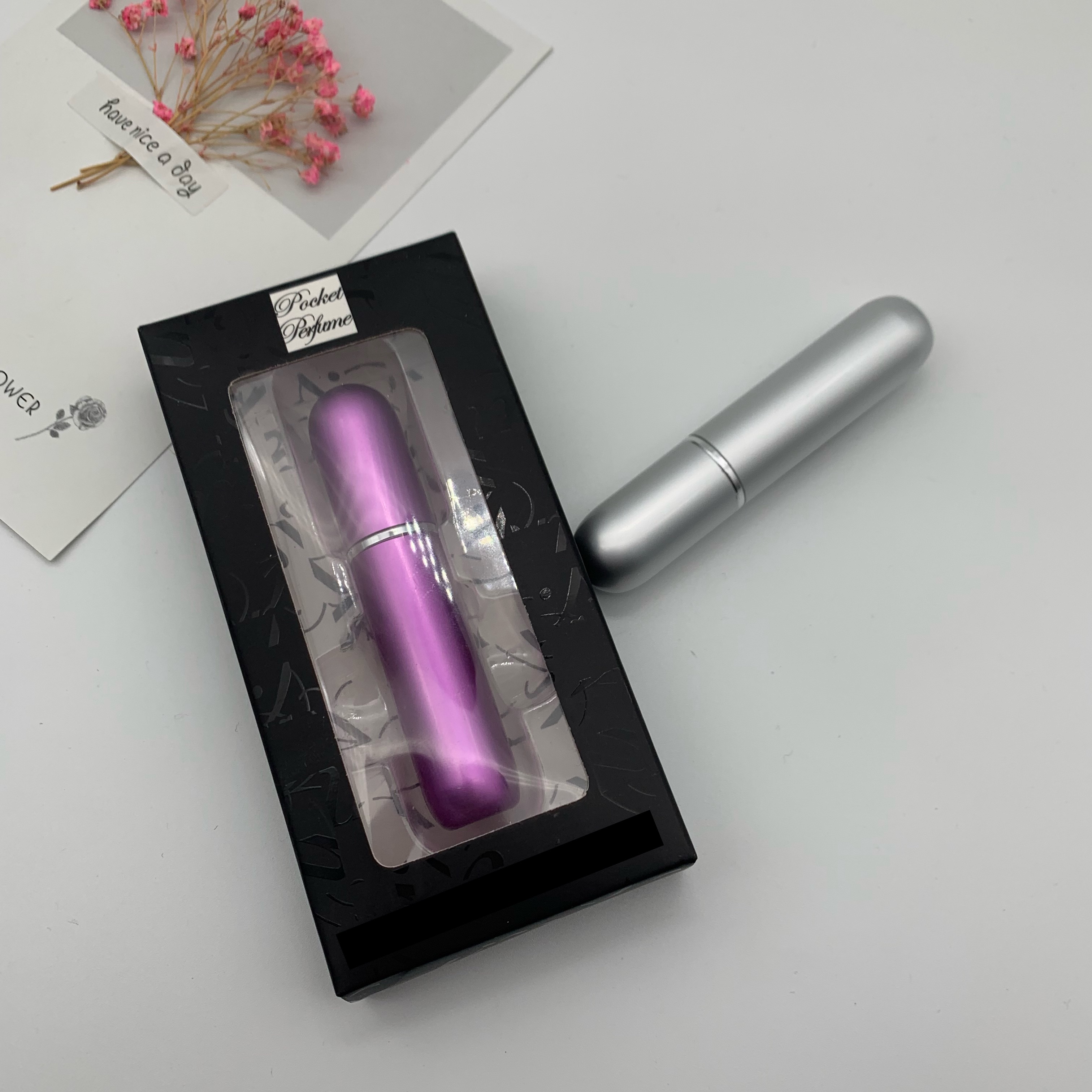 FREE SAMPLE 5ML Colored Aluminum Refillable Perfume Atomizer Spray Bottle