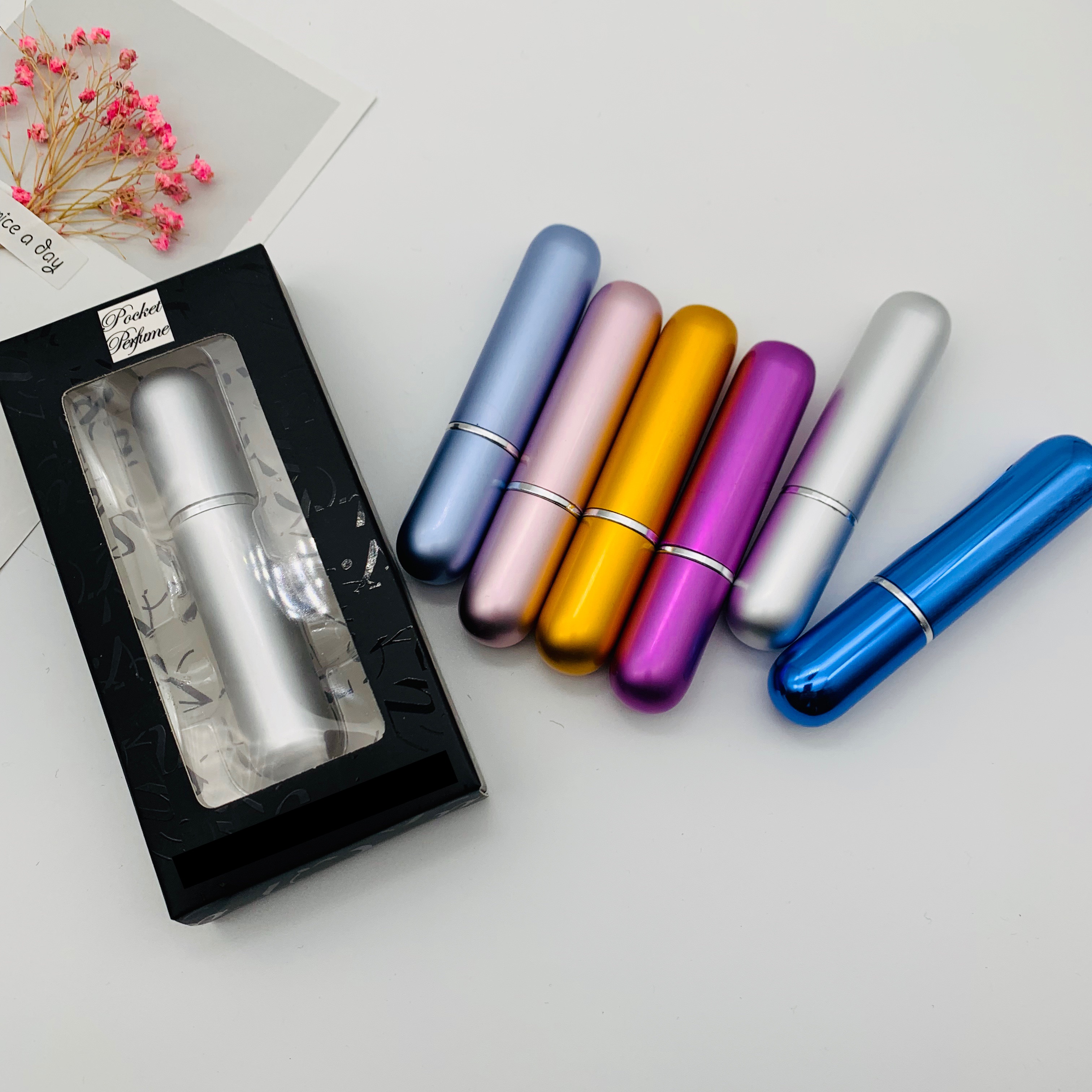 FREE SAMPLE 5ml 8ml 10ml Aluminum Atomizer Refillable Perfume Spray Bottle
