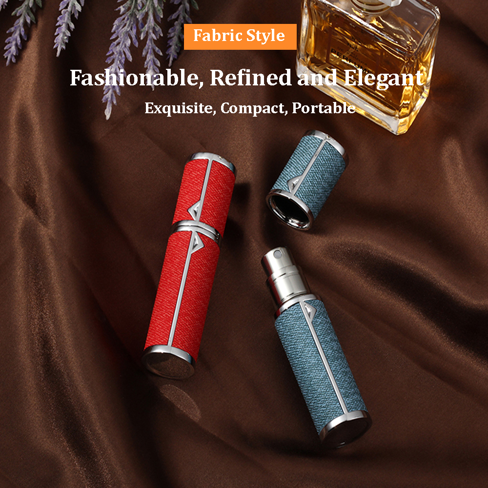 Fabric Style Atomizer Bottle Custom Luxury Mini Pocket Size Refillable Twist Perfume Round Atomizer Travel Spray Bottle