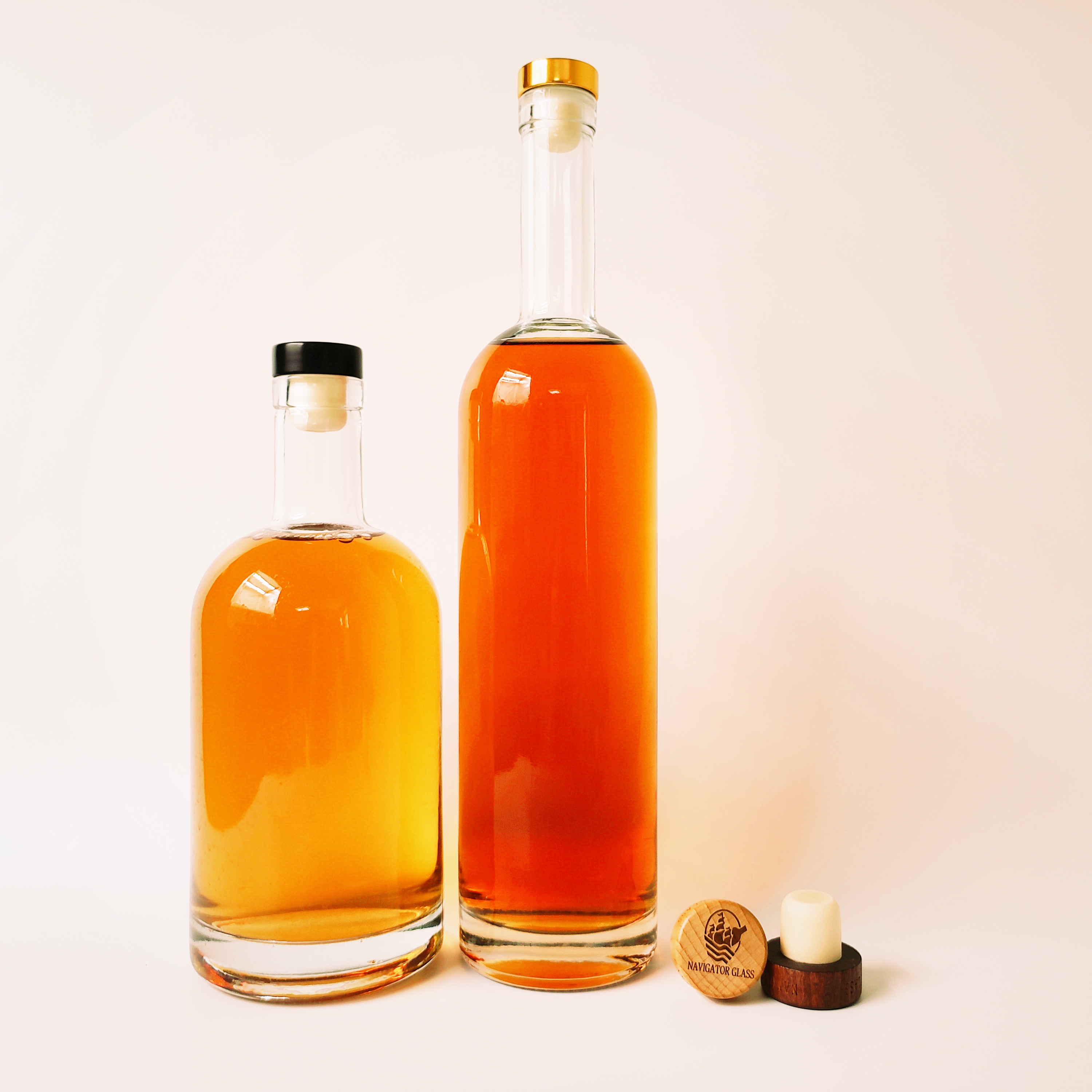 Fabricante de botellas de vidrio licor botellas cristal para licores 500ml 750ml 1L