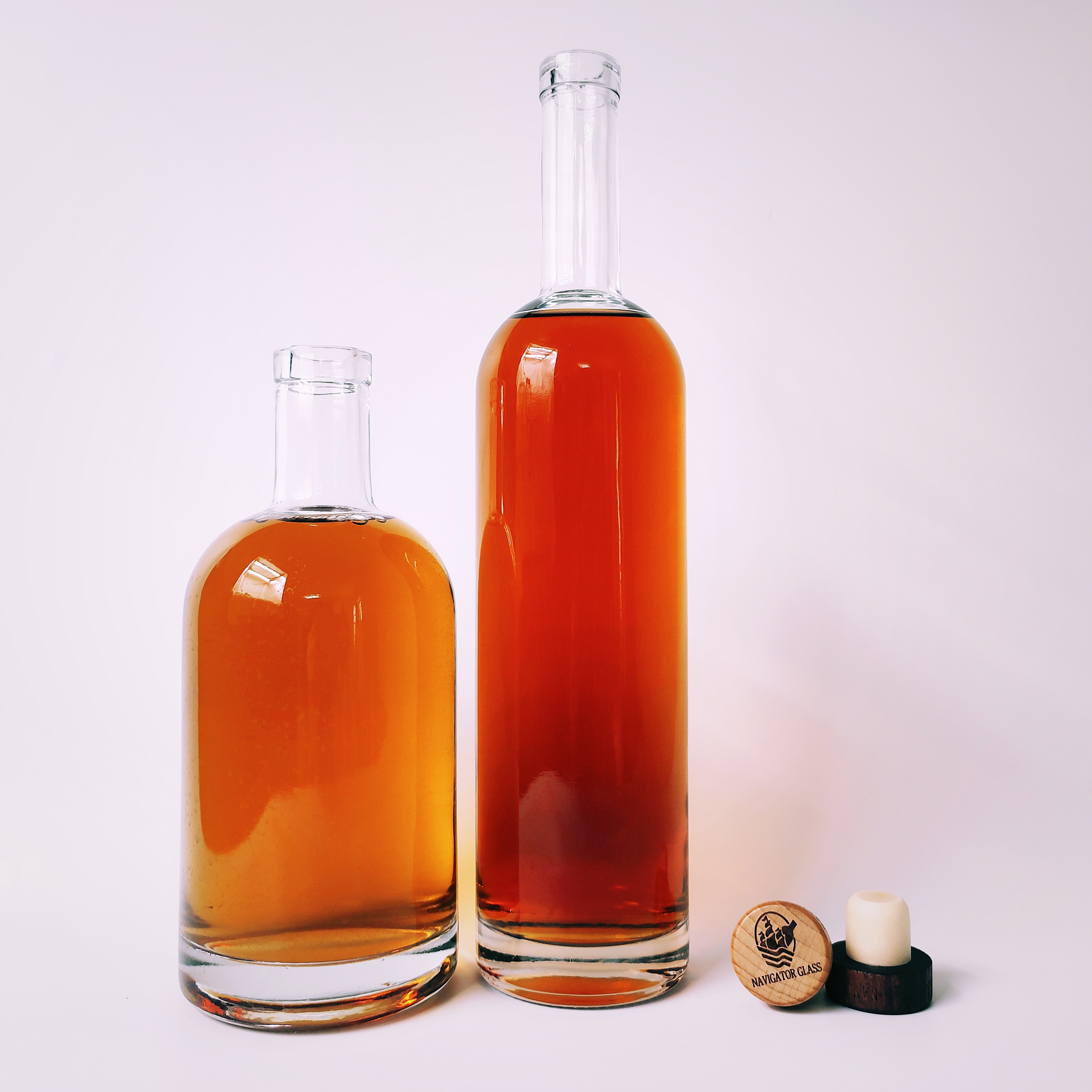 Fabricante de botellas de vidrio licor botellas cristal para licores 500ml 750ml 1L
