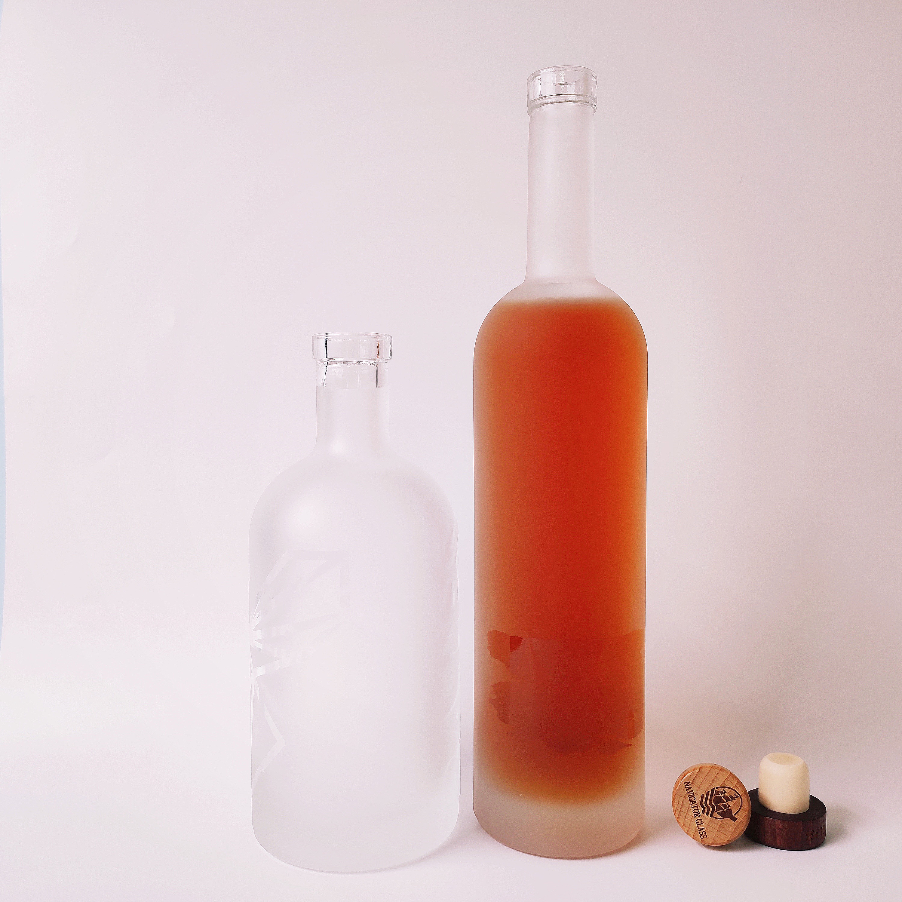 Fabricante de botellas de vidrio licor botellas cristal para licores 500ml 750ml 1L