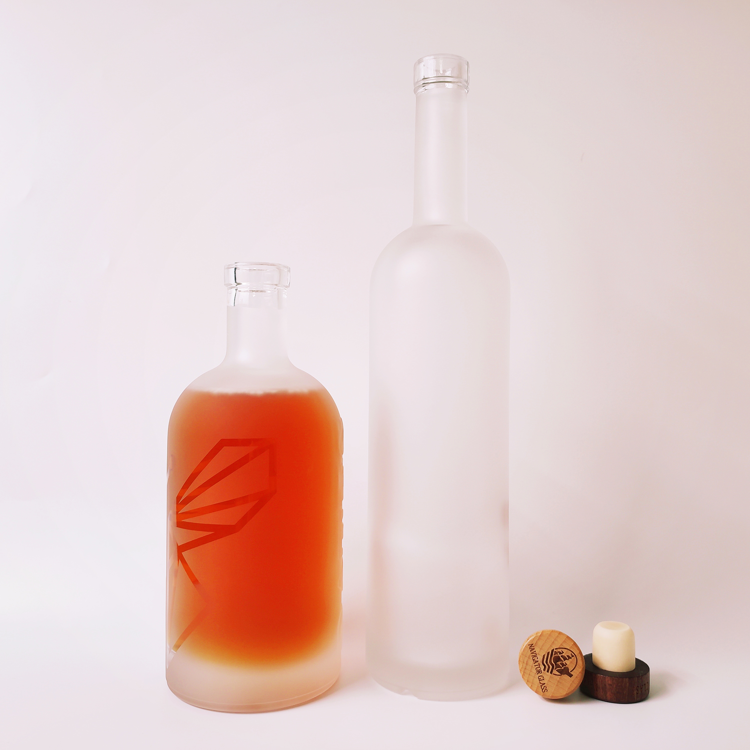 Fabricante de botellas de vidrio licor botellas cristal para licores 500ml 750ml 1L