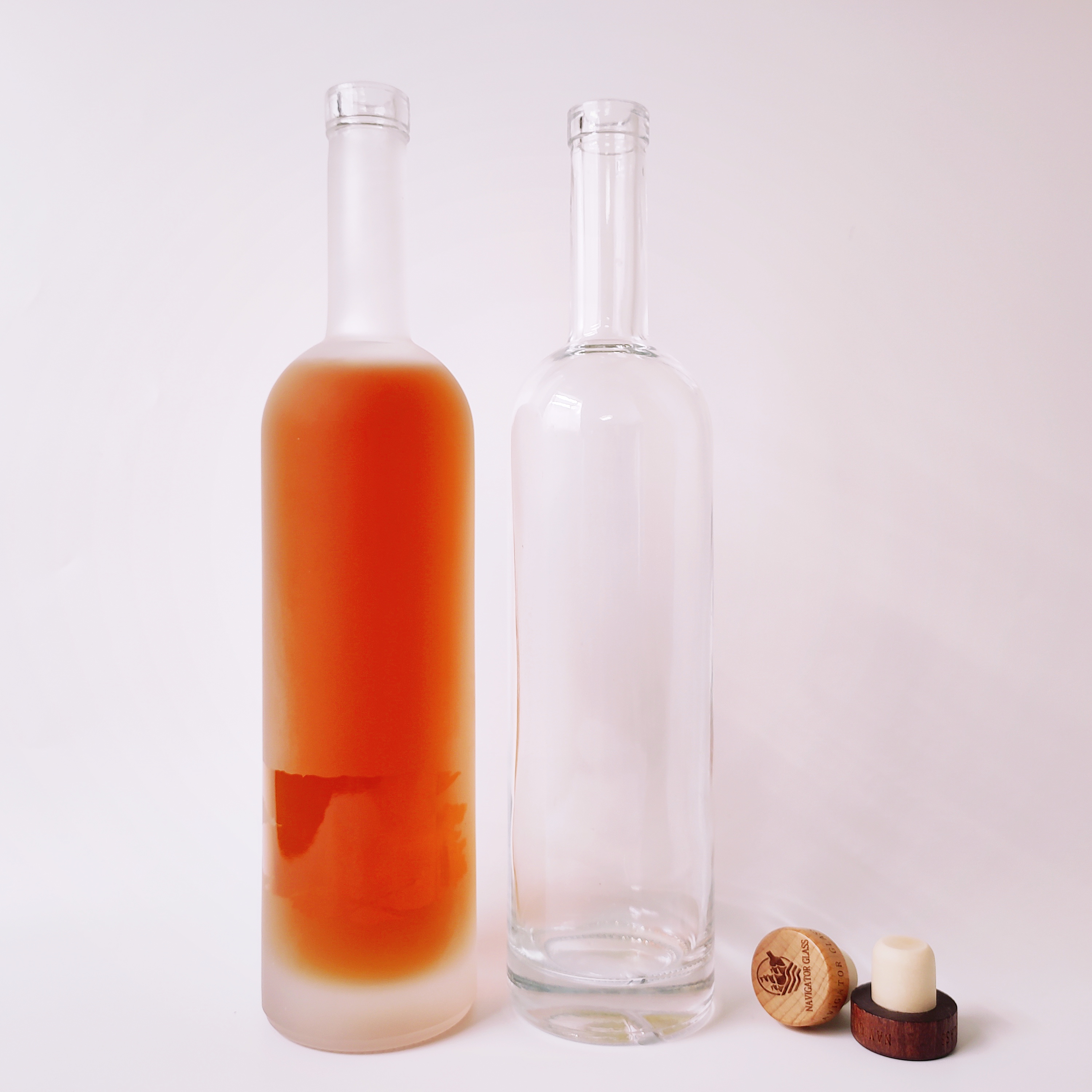Fabricante de botellas de vidrio licor botellas cristal para licores 500ml 750ml 1L