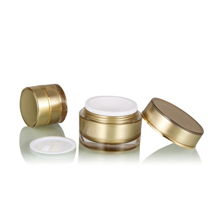 Face Cream Jar 5G 15G 20G 50G Gold Acrylic Plastic Cosmetic Jar