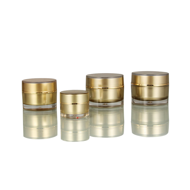 Face Cream Jar 5G 15G 20G 50G Gold Acrylic Plastic Cosmetic Jar