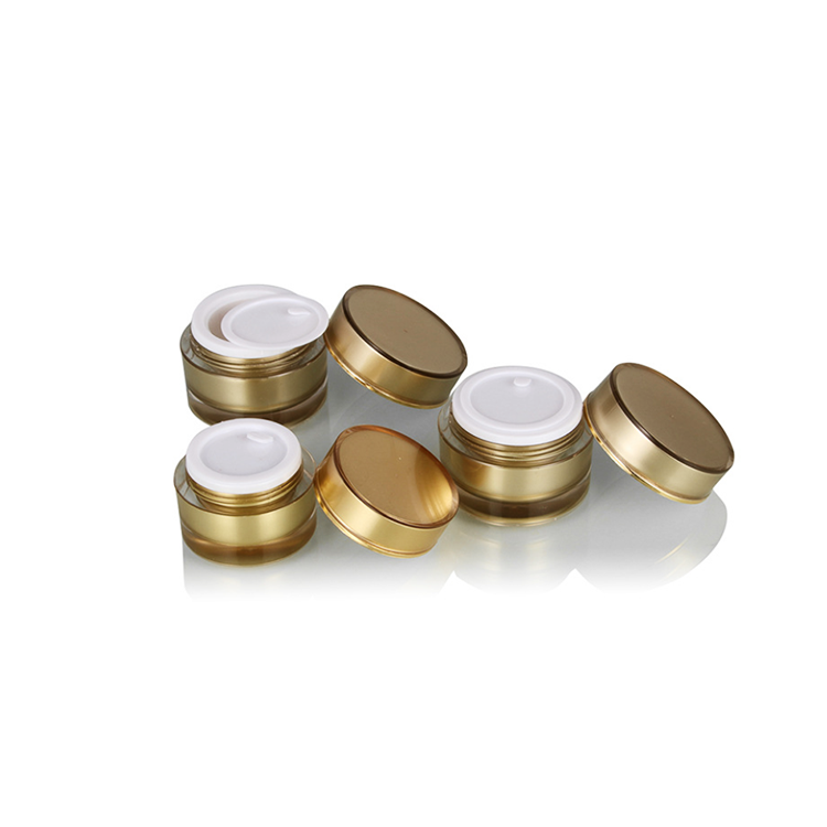 Face Cream Jar 5G 15G 20G 50G Gold Acrylic Plastic Cosmetic Jar
