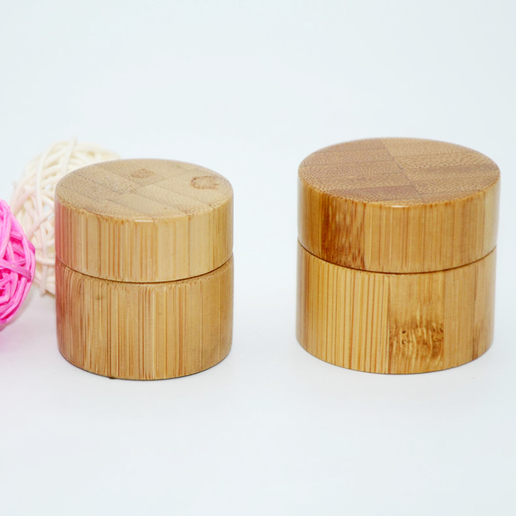 Face Cream Storage Bottles with Bamboo Body and Lids