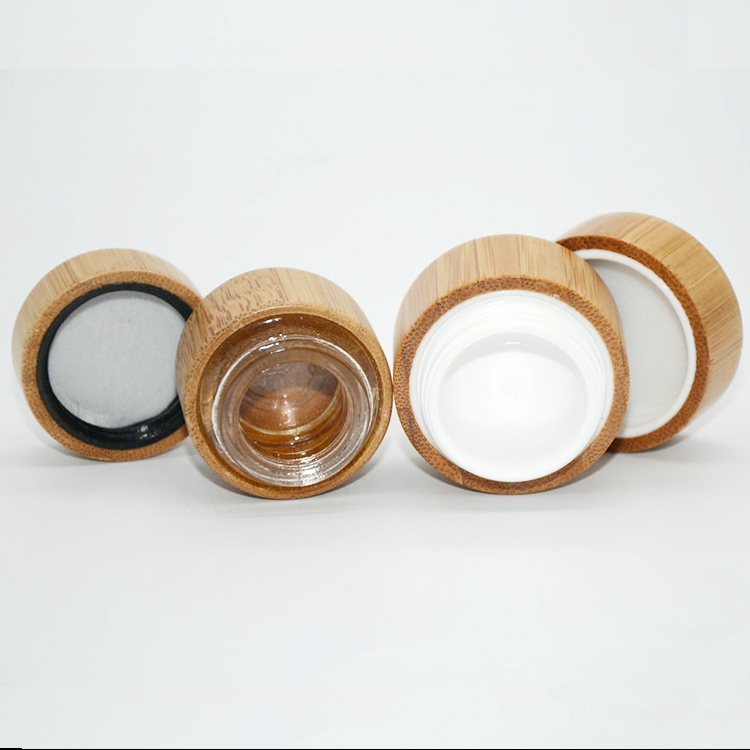 Face Cream Storage Bottles with Bamboo Body and Lids