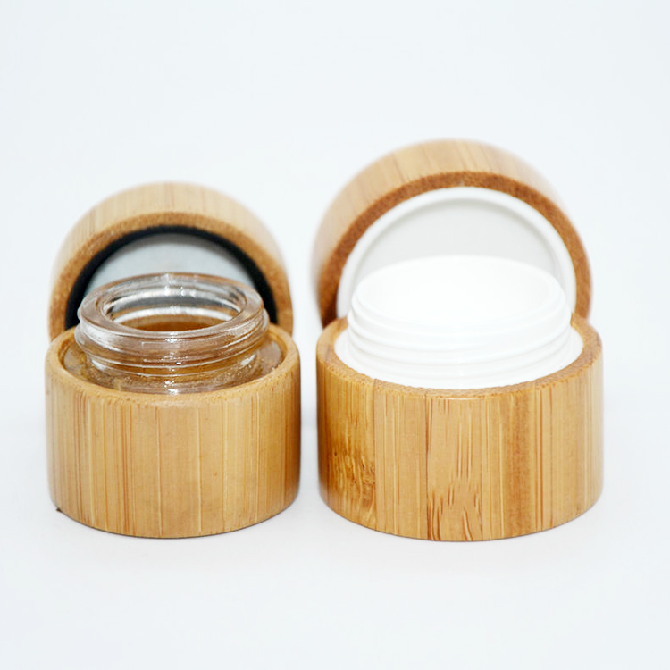 Face Cream Storage Bottles with Bamboo Body and Lids