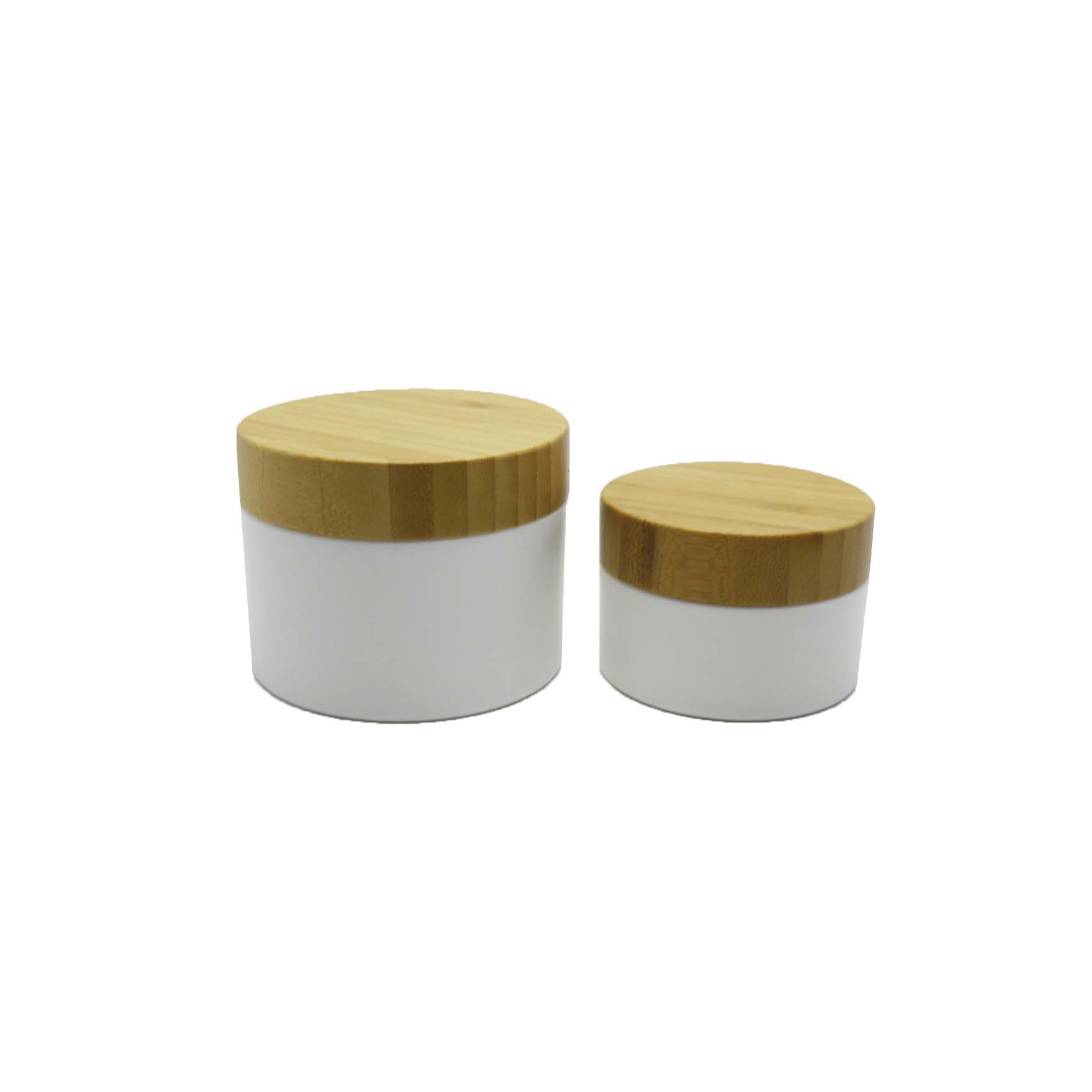 Face cream 10g 20g 30g 50g 100g 150g white plastic jars with bamboo lid PJ-01Q