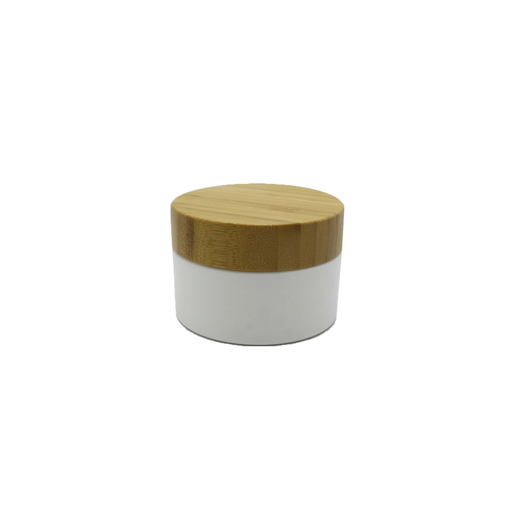 Face cream 10g 20g 30g 50g 100g 150g white plastic jars with bamboo lid PJ-01Q