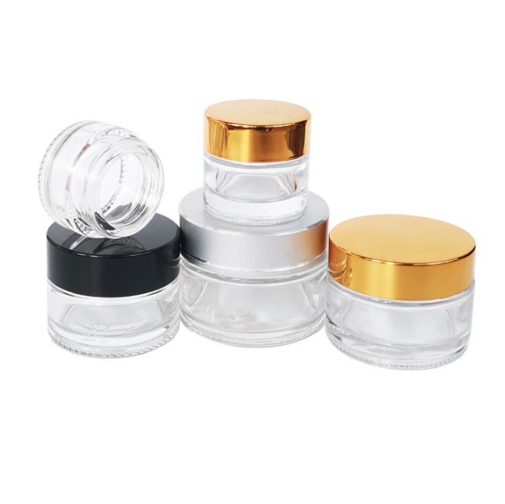 Face cream bottle 30ml ready to ship new luxury container cosmetic glass jar with gold silver screw lid