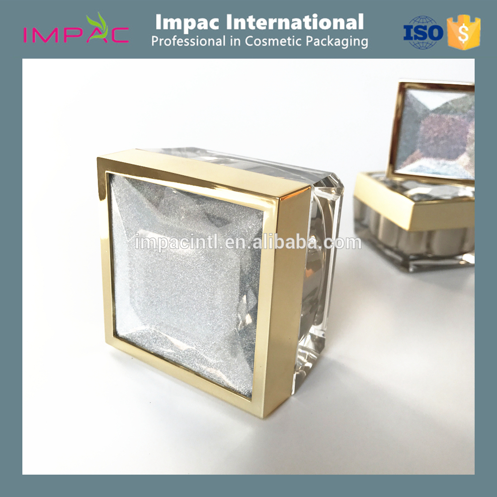 Face cream luxurious bronze acrylic 50g square diamond cosmetic jar