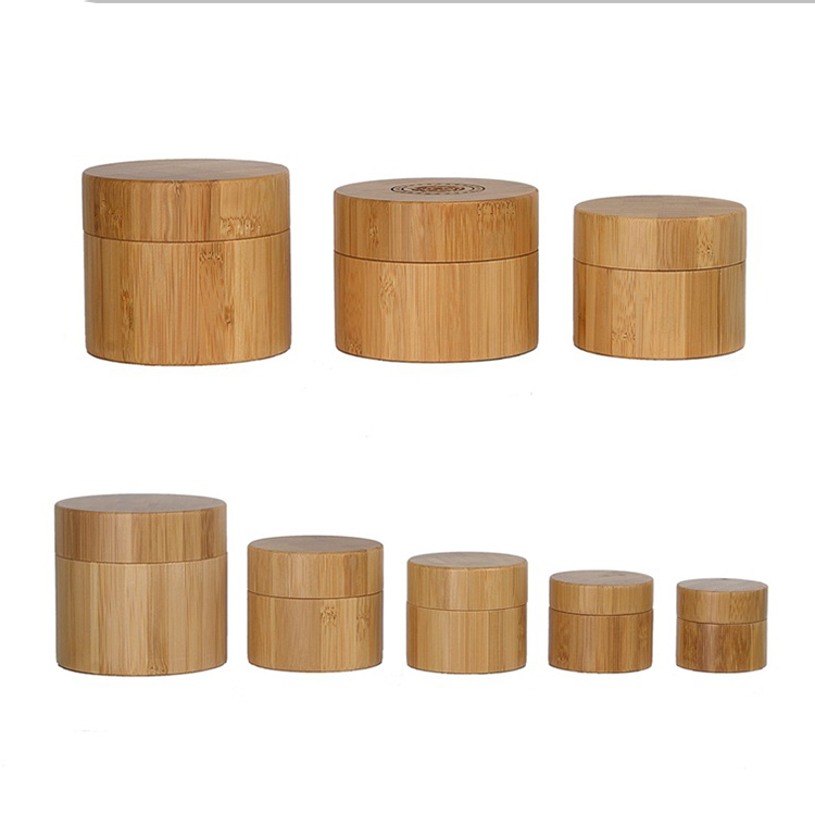Face cream packaging 10 20 30 50 100 150 200 250 ml cosmetics plastic inner bamboo serum jar wood with logo engraved