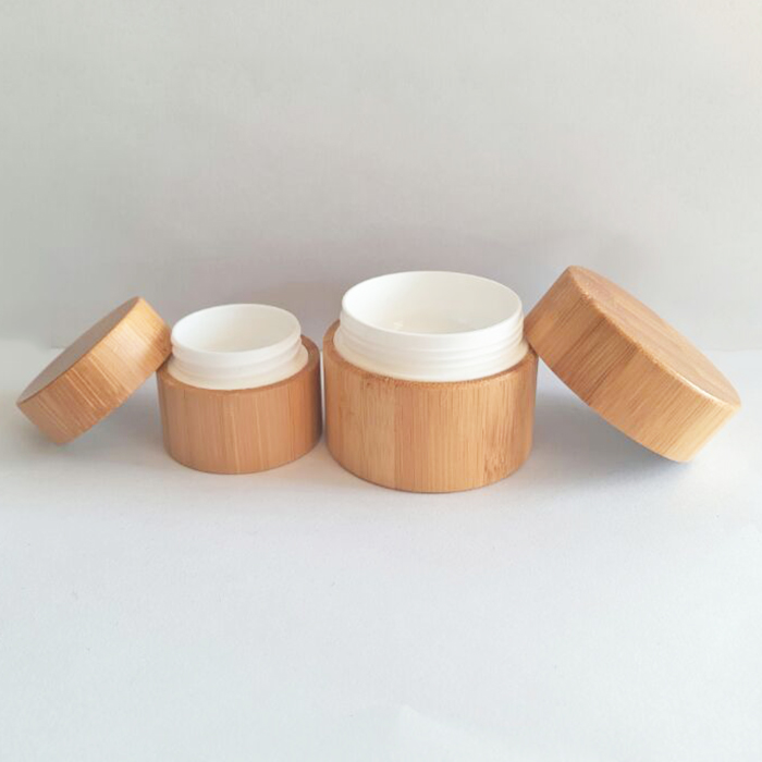 Face cream packaging 10 20 30 50 100 150 200 250 ml cosmetics plastic inner bamboo serum jar wood with logo engraved