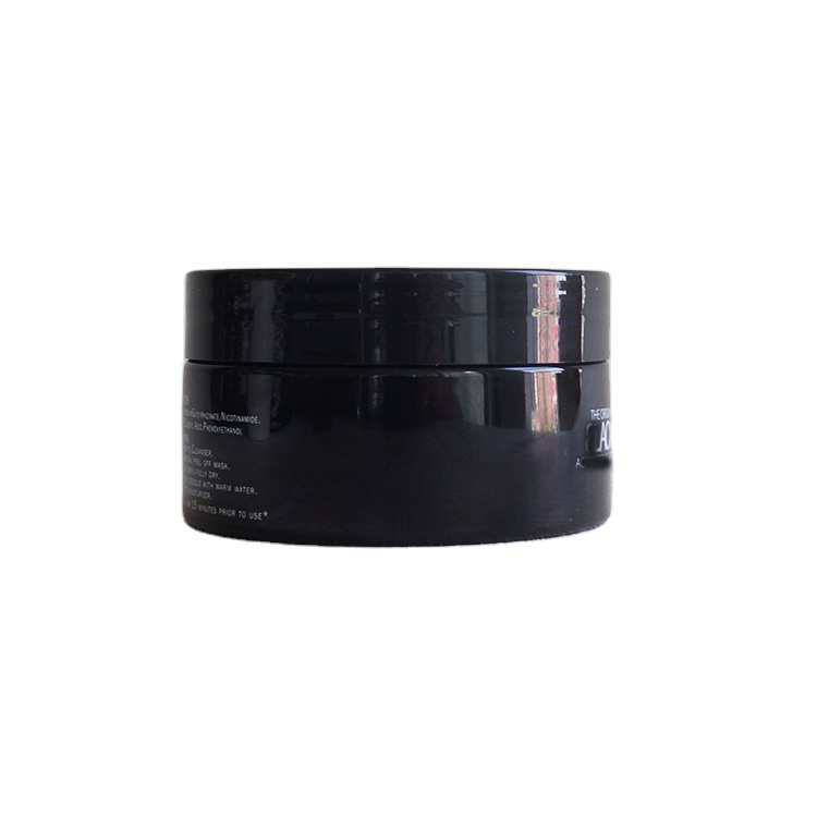 Face mask cream plastic 100g 200ml black cosmetic jars