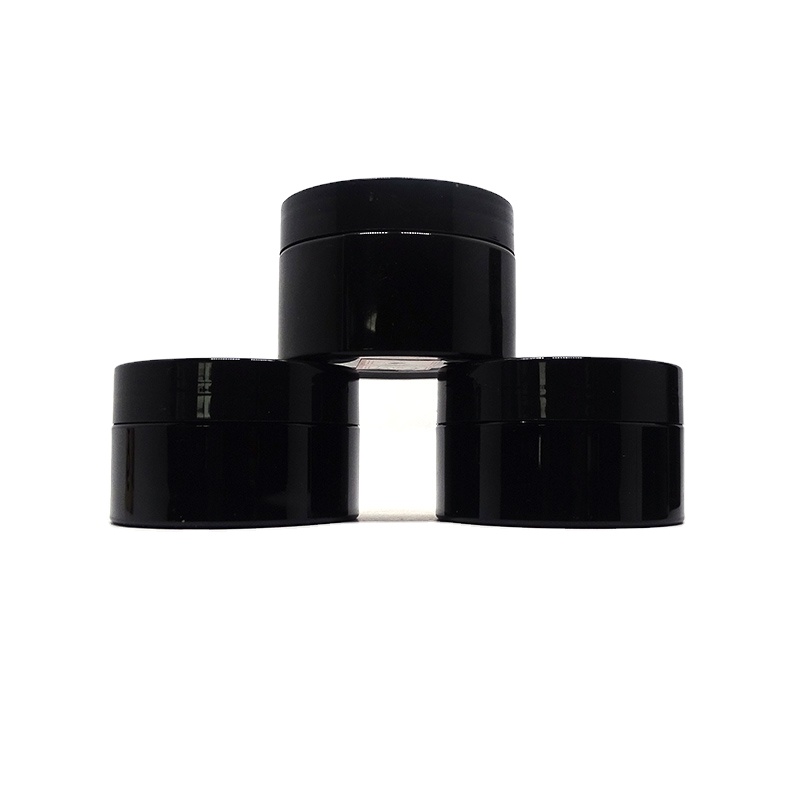 Face mask cream plastic 100g 200ml black cosmetic jars