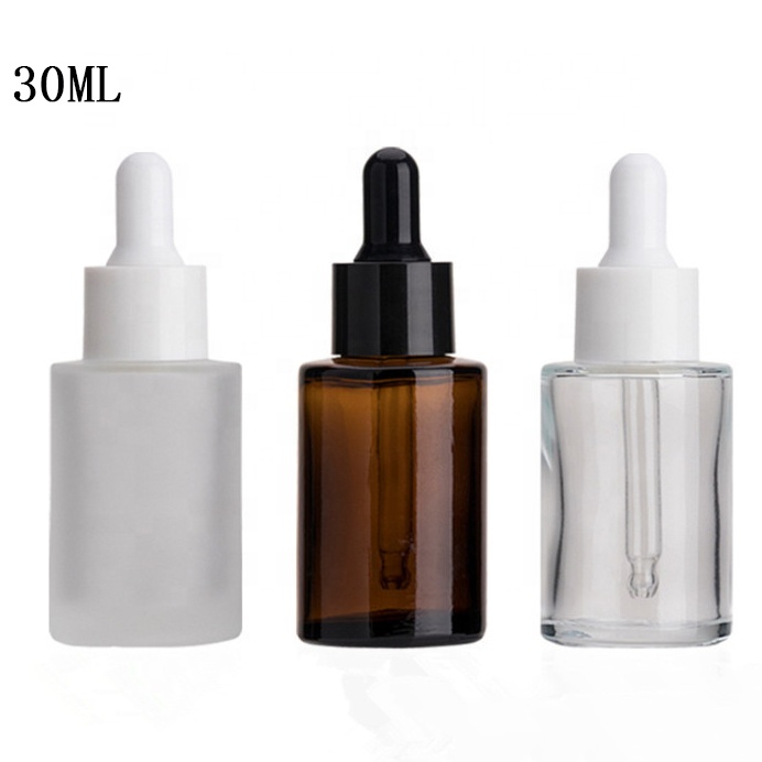 Face serum bottle amber color envases de vidrio con gotero 30ml 50ml bouteilles en verre cosmtique