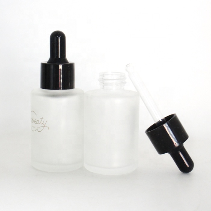 Face serum bottle amber color envases de vidrio con gotero 30ml 50ml bouteilles en verre cosmtique