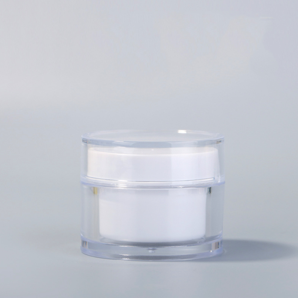Facial Care Cream Plastic Eye Cream Jar Wholesale Luxury White Double Wall 50g PS Cosmetic,personal Care Round bottle 5000pcs