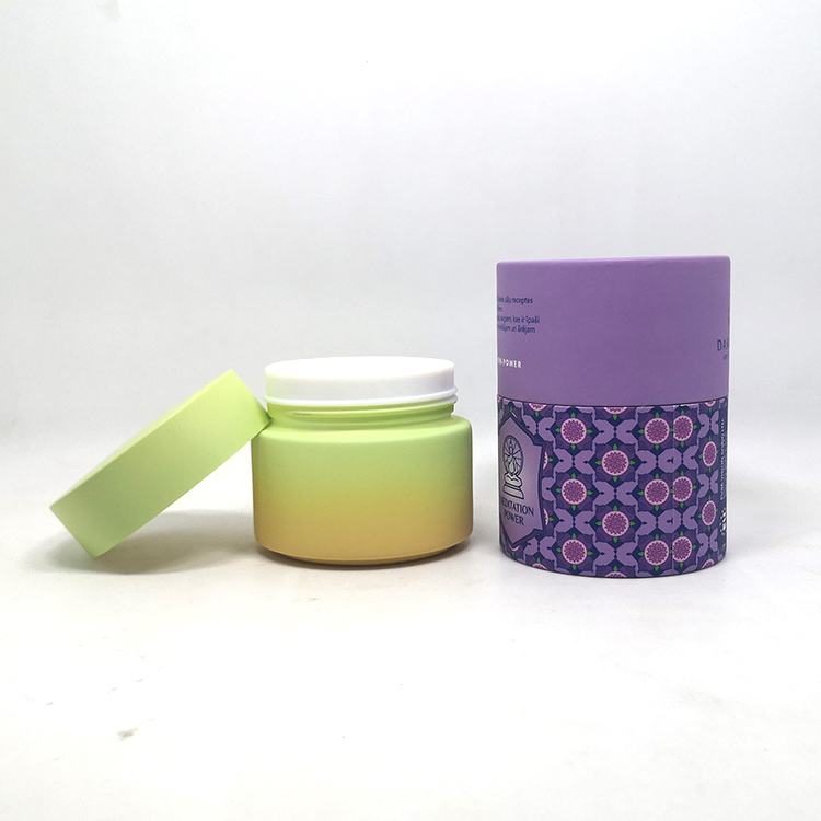Facial Clay Cream container pot skincare packaging customized porcelain glass cosmetic jar 100g
