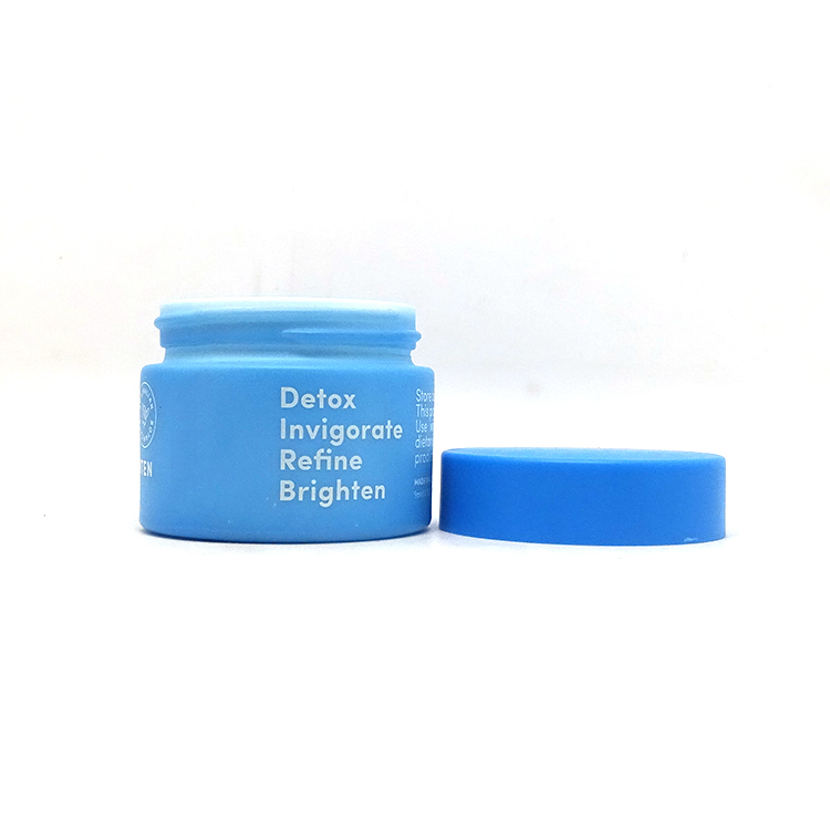 Facial cream container custom logo blue porcelain cosmetic jar 50 g with inner liner