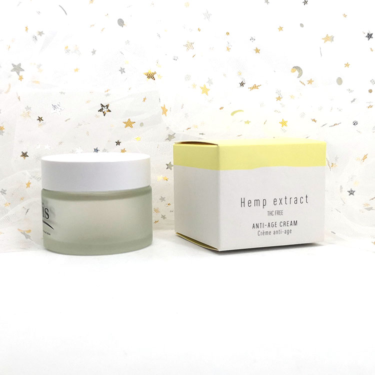 Facial scrub packaging 50g round frosted glass cosmetic jar with paper box container