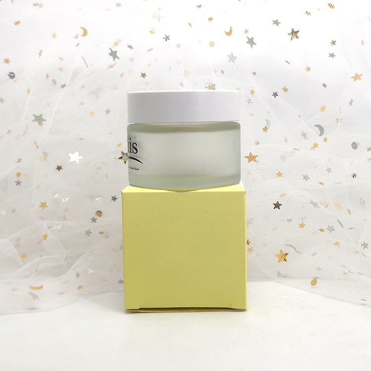 Facial scrub packaging 50g round frosted glass cosmetic jar with paper box container