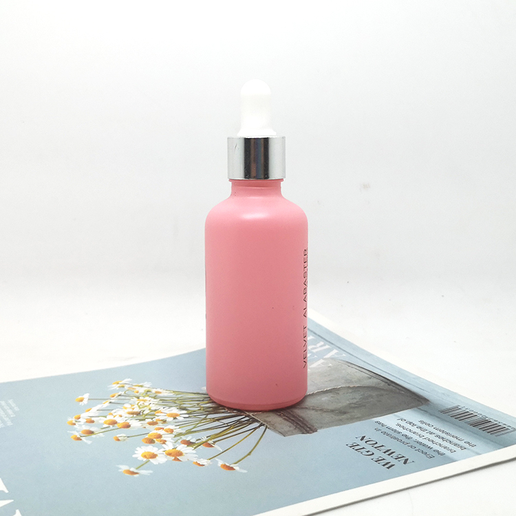 Facial serum packaging 30ml glass dropper bottle pink for essential oil