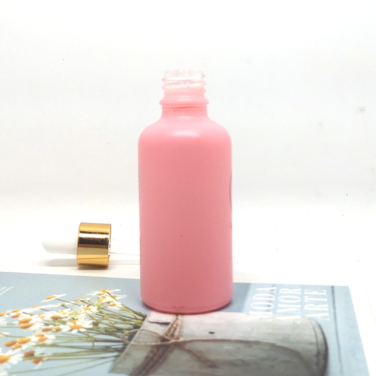 Facial serum packaging 30ml glass dropper bottle pink for essential oil