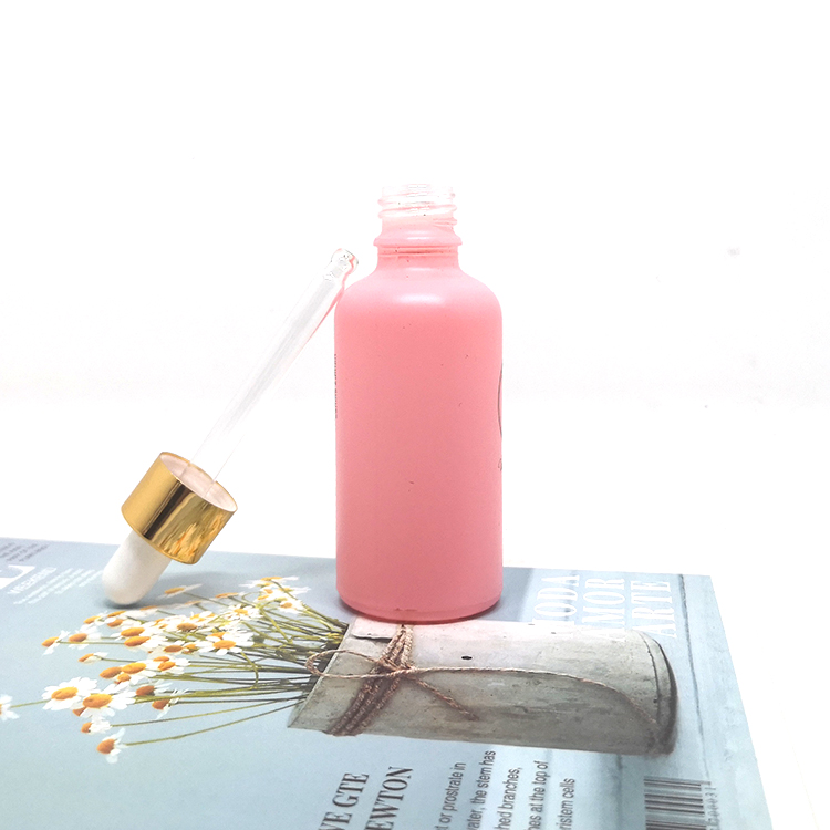 Facial serum packaging 30ml glass dropper bottle pink for essential oil