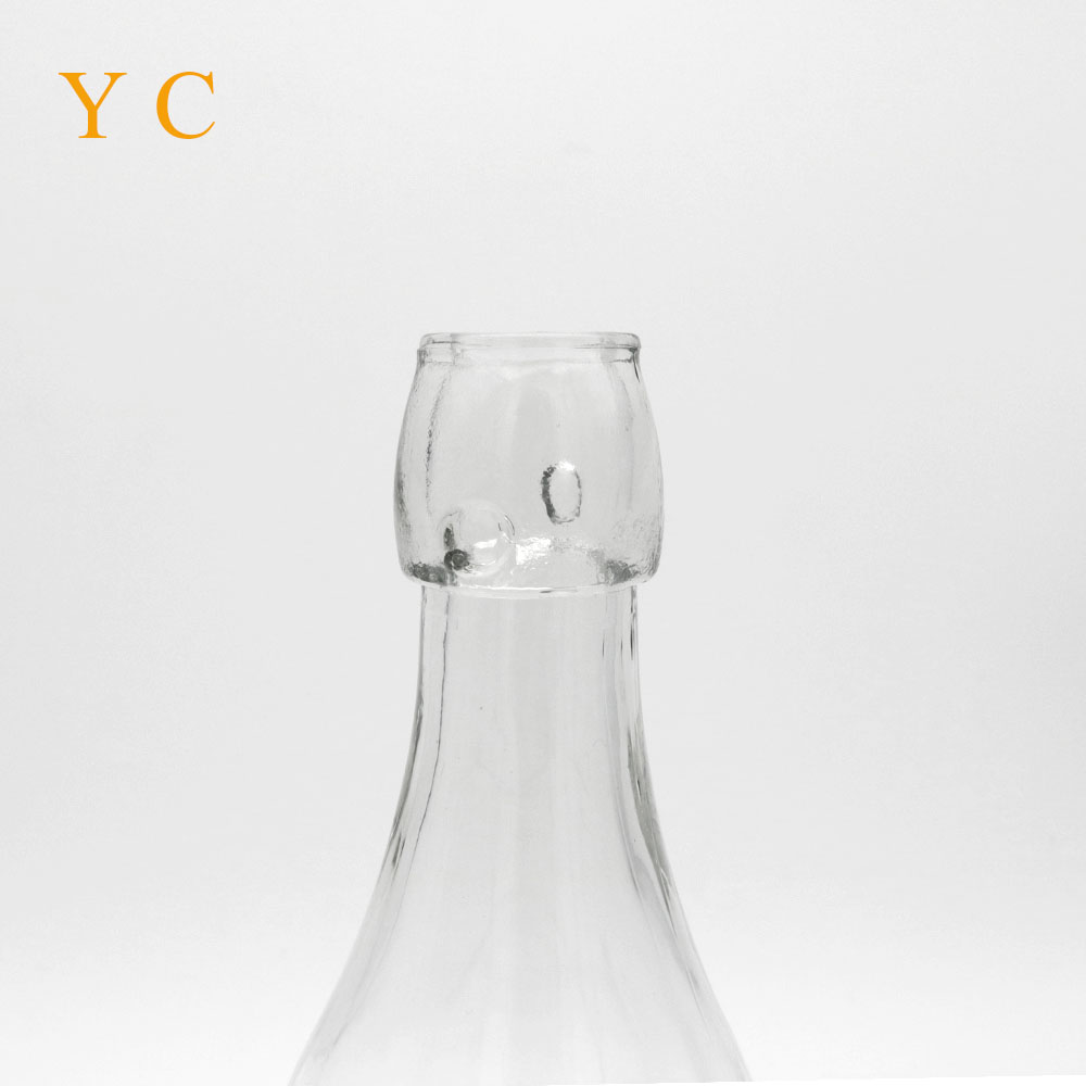 Factory 1000ml Clear Juice Bottles Coconut Milk Beverage Glass Bottle With Swing Lid