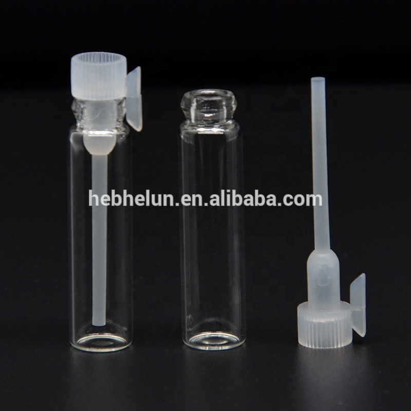 Factory 1ml 2ml 3ml Clear Tester Sample Tube Glass Perfume Vials with Plastic Lid