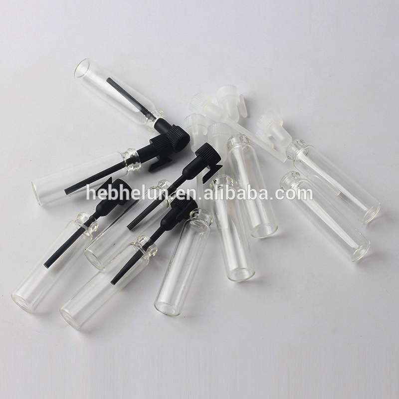 Factory 1ml 2ml 3ml Clear Tester Sample Tube Glass Perfume Vials with Plastic Lid