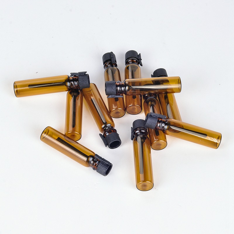 Factory 1ml 2ml 3ml Mini Empty Pocket Tester Sample Perfume Powder Glass Bottles Mini Perfume Test Tube