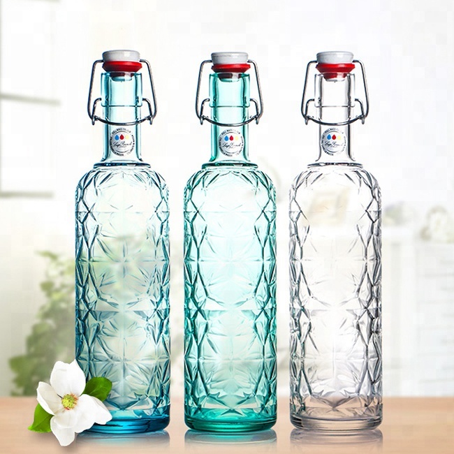 Factory 250ml 500ml 1000ml Glass Flip Top Bottles Cap for Beverage , Water Bottle Buckle Lid Swing Top