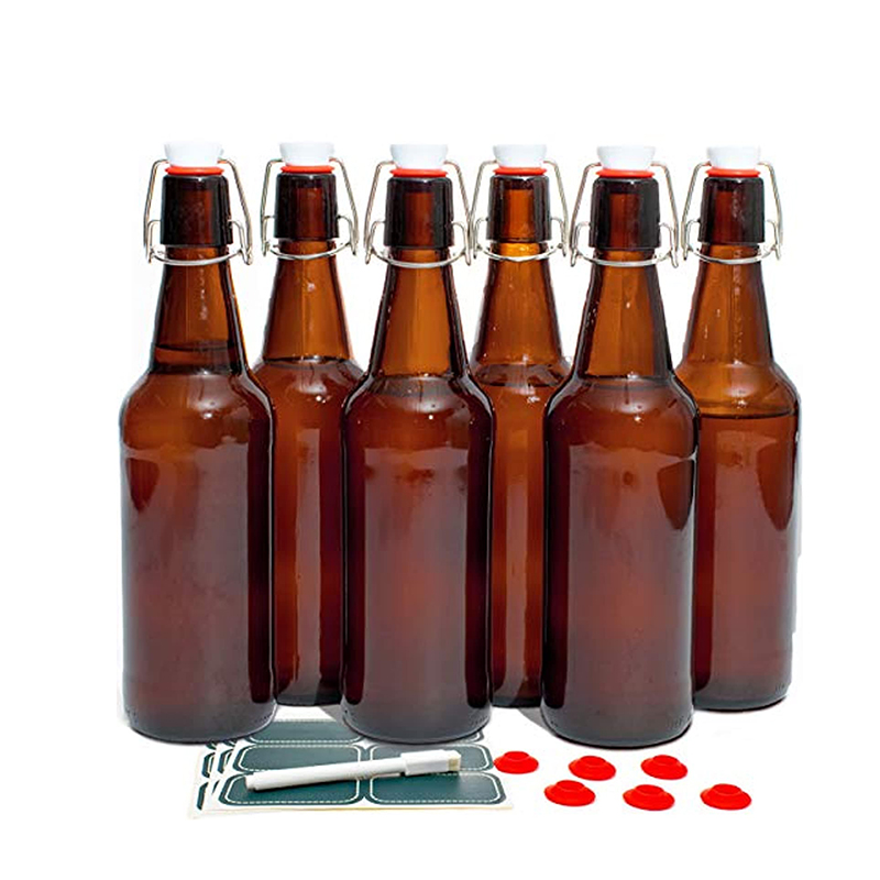 Factory 250ml 500ml 1000ml Glass Flip Top Bottles Cap for Beverage, Water Bottle Buckle Lid Swing Top