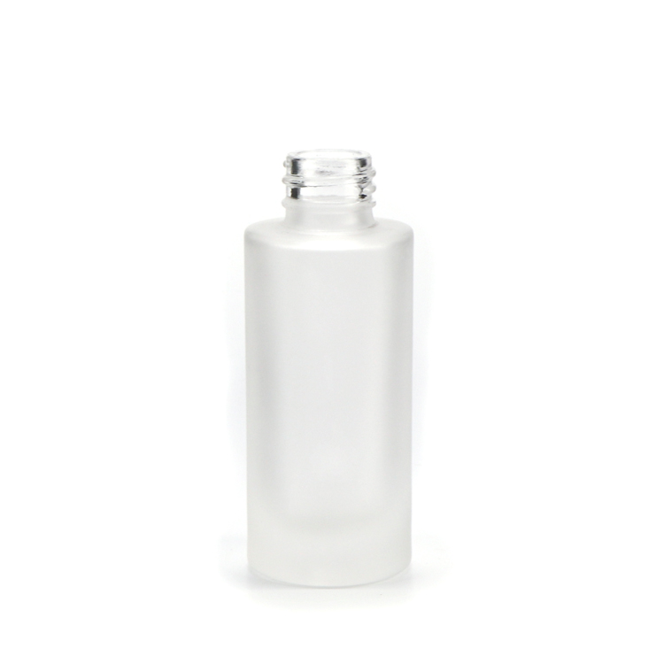 Factory 30ml Frosted Clear Essential Oil Glass Bottles Fancy Design Toner Dropper Glass Bottle with Pump Cap Push Button