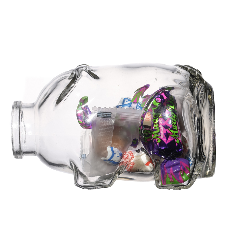 Factory 350ml Pig-Shaped Flint Customize Honey Food Empty Storage Flint Glass Jar Wholesale