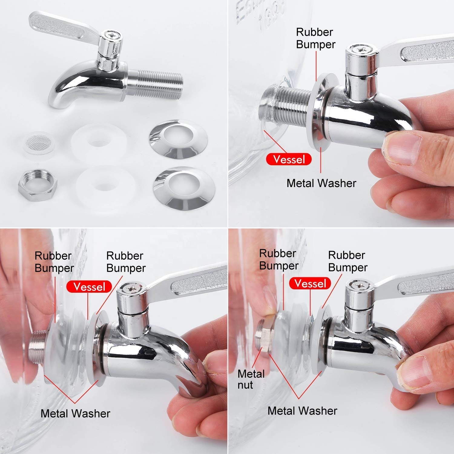 Factory 4L 8L glass water beverage dispenser with tap and ice fruit infuser