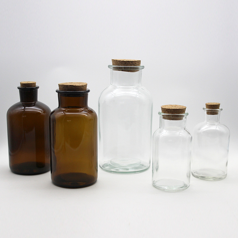 Factory Amber Brown Clear Glass Apothecary Bottle Pharmacy Reagent Bottle