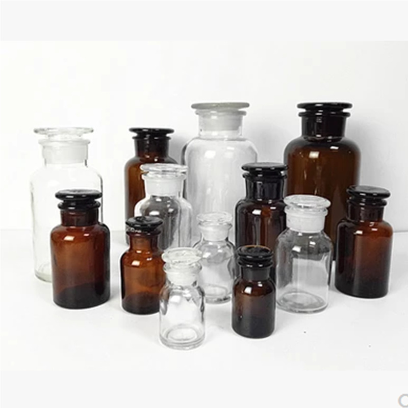 Factory Amber Brown Clear Glass Apothecary Bottle Pharmacy Reagent Bottle