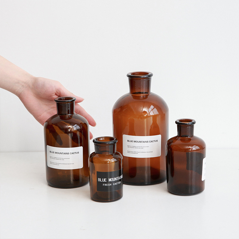 Factory Amber Brown Clear Glass Apothecary Bottle Pharmacy Reagent Bottle