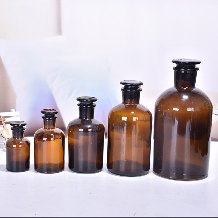 Factory Amber Brown Clear Glass Apothecary Bottle Pharmacy Reagent Bottle