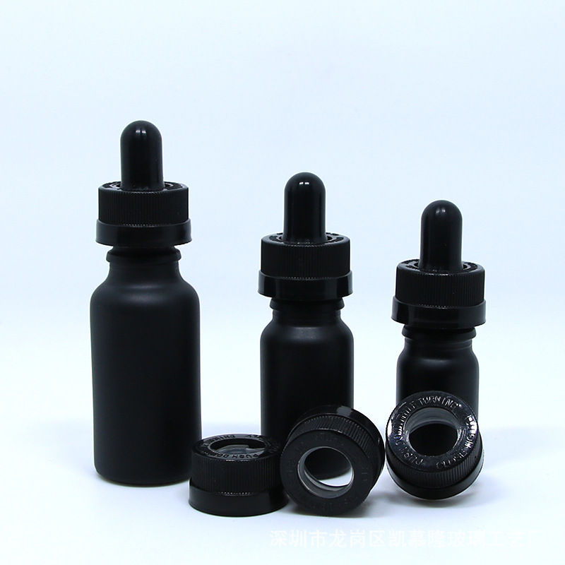 Factory Amber Green Blue Clear YB Essential Oil Glass Bottle With Black White Dropper